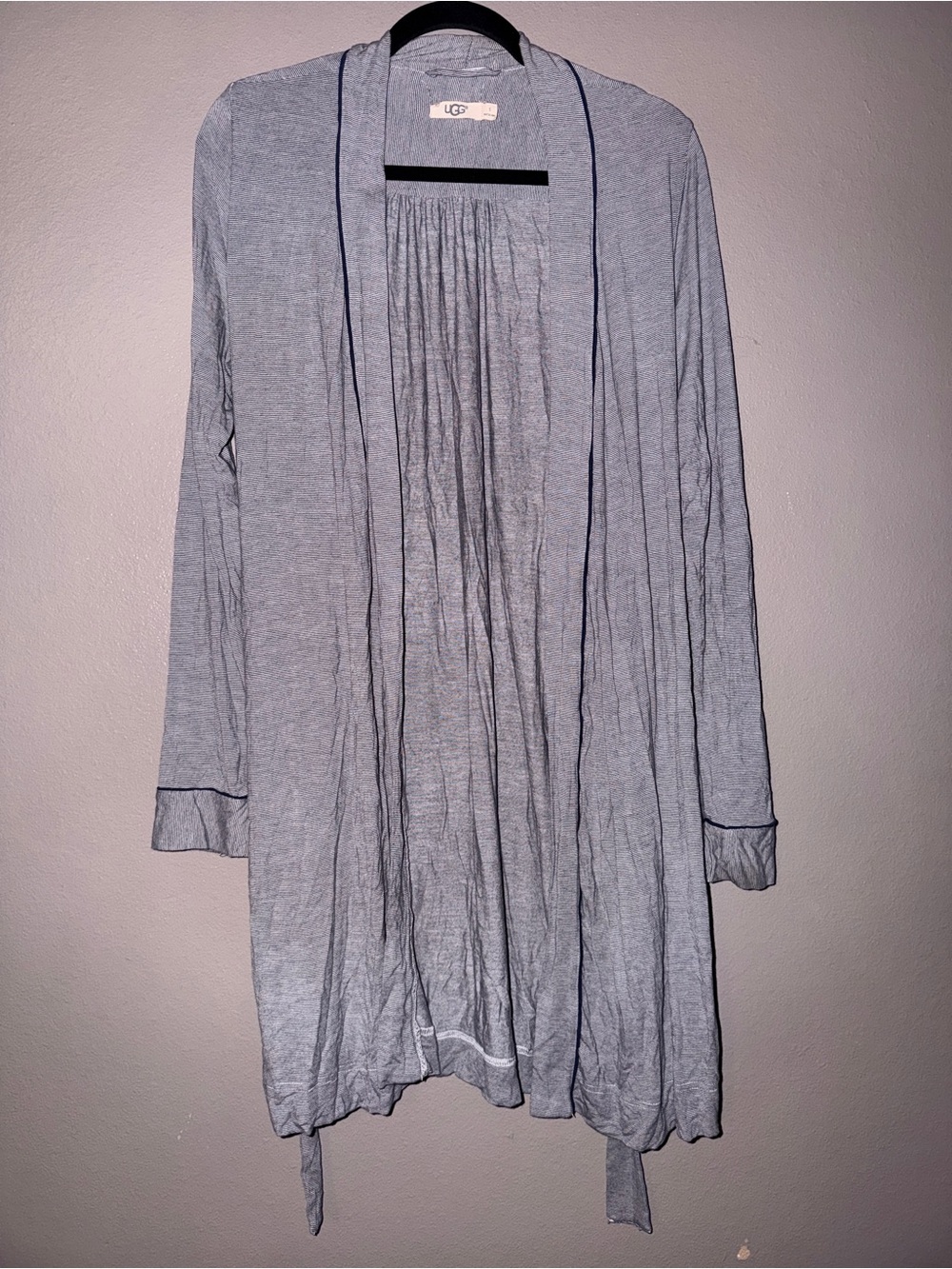 UGG Women’s Striped Belted Robe Navy White Size Small